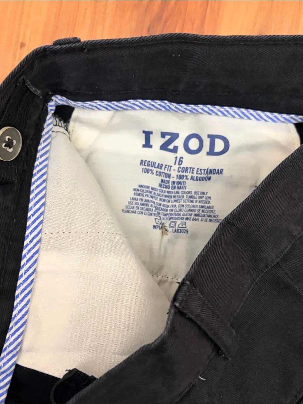 Izod Boys Chinos in Black & Khaki Pair set of 2
